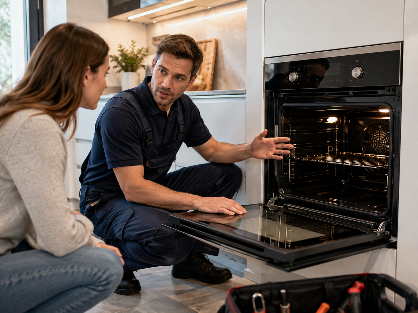 Oven technician providing repair service in Dubai